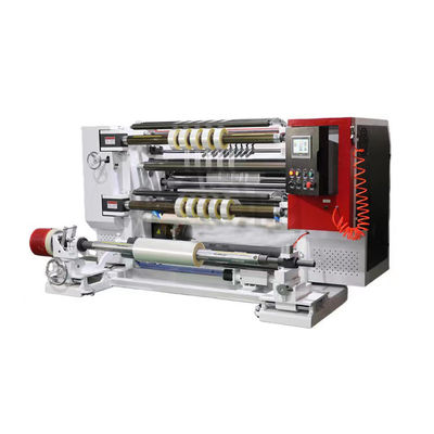 Mesin Pemotong Vertikal Putih Slitter Roll Paper Flat Blade Pemotong 460mm Diameter Winding