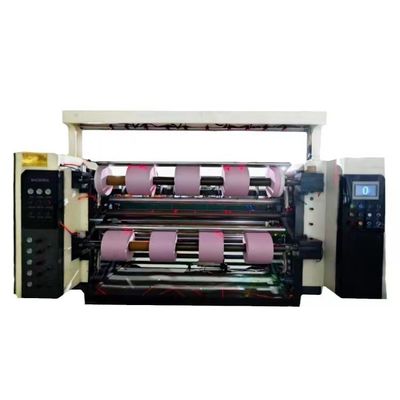 PLC dikendalikan 5 KW Rewinding And Slitting Machine 460mm Diameter Winding 20g-300g Pemotongan