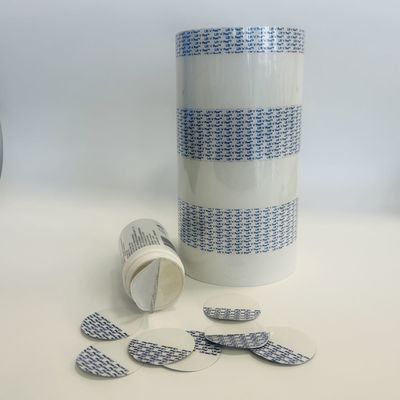 1.0mm 0.05mm Foam Backing Aluminium Foil Sealing Film Untuk Diameter Seal 10-180mm